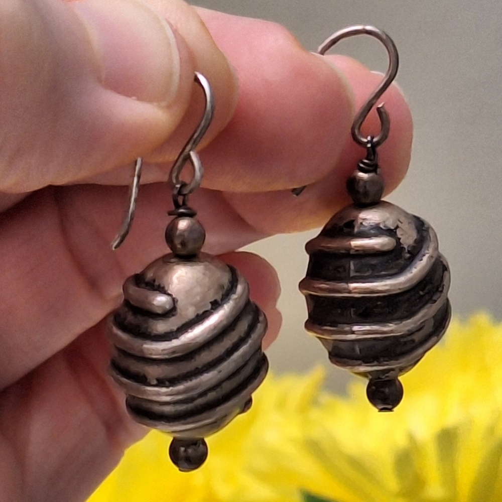 Brown, Bead, Dangle Earrings